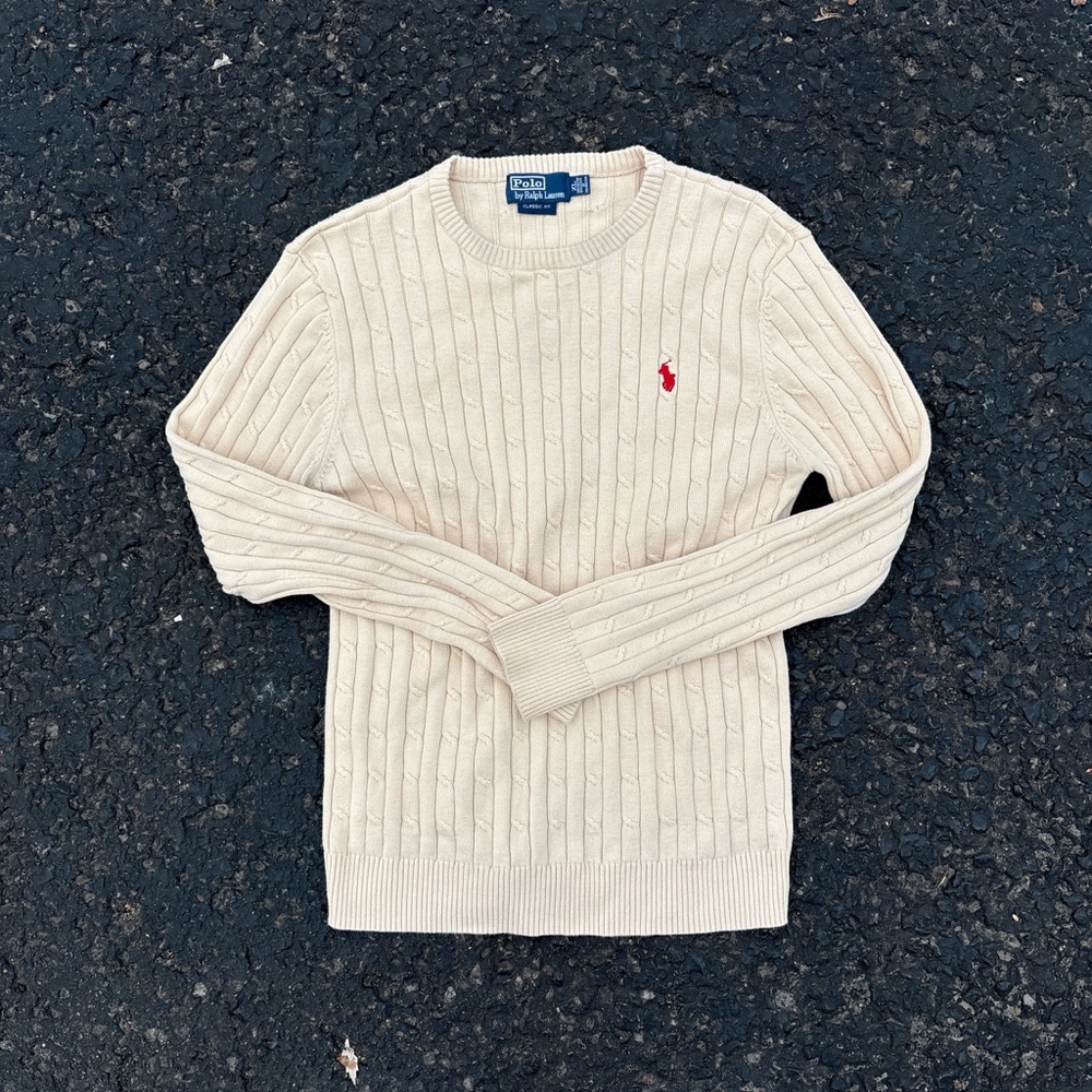 Polo by Ralph Lauren Beige Cable Knit Sweater
